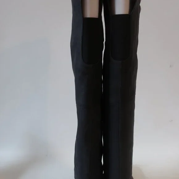 Womens Candela NYC Black Suede Studded Accents Over-the Knee Boots 8 - Picture 7 of 16